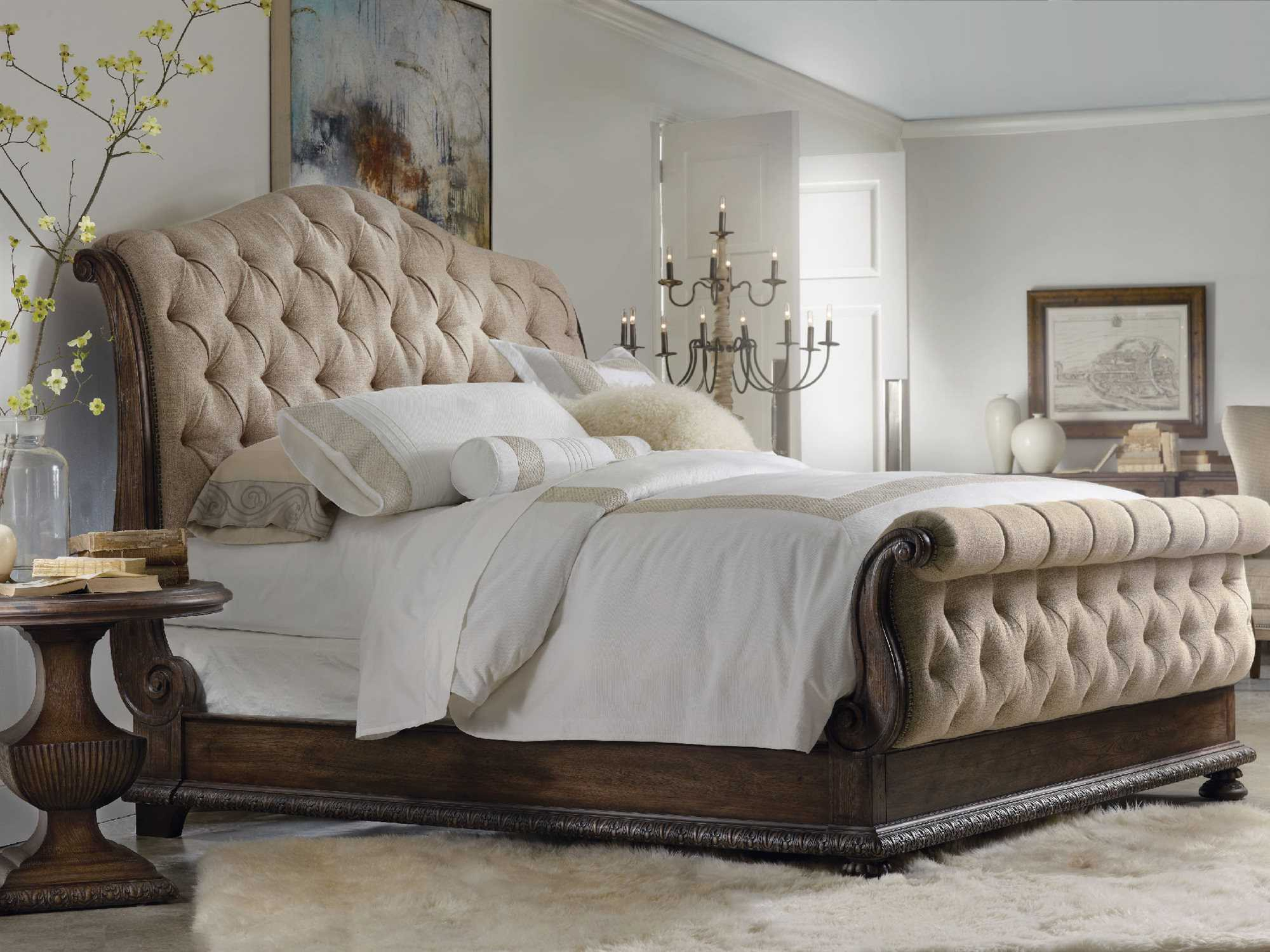 Hooker Furniture Rhapsody Upholstered Sleigh Bed Bedroom Set intended for size 2000 X 1500