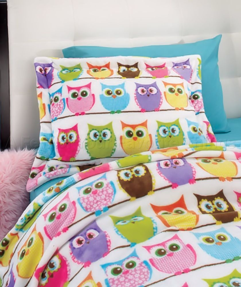 Hoot Owl 2 Pc Twin Size Blanket Comforter Sham Set Kid Teen pertaining to measurements 840 X 1000