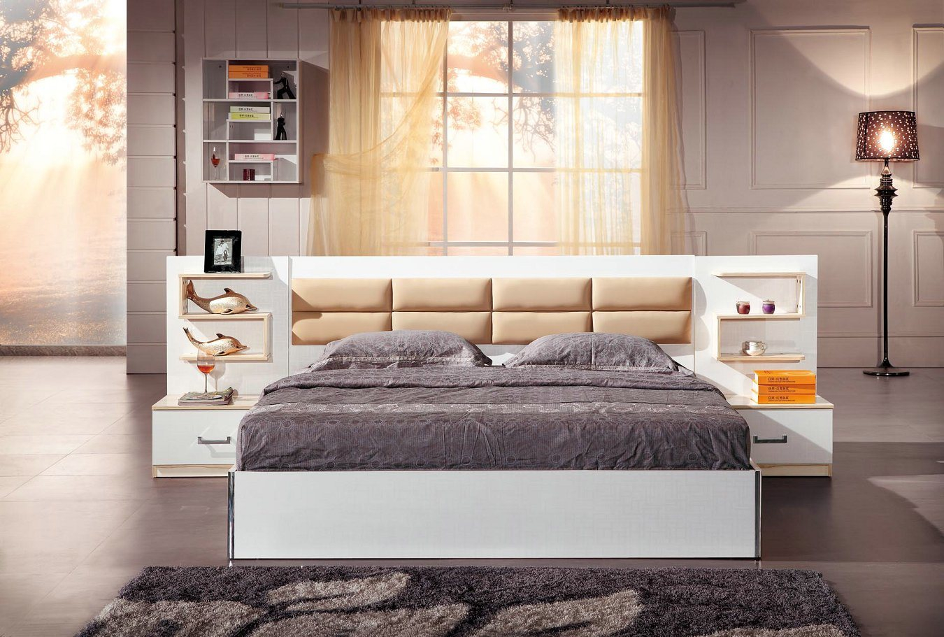 Hot Item Mdf Bedroom Furniture Sets In Double Bed with regard to size 1350 X 911