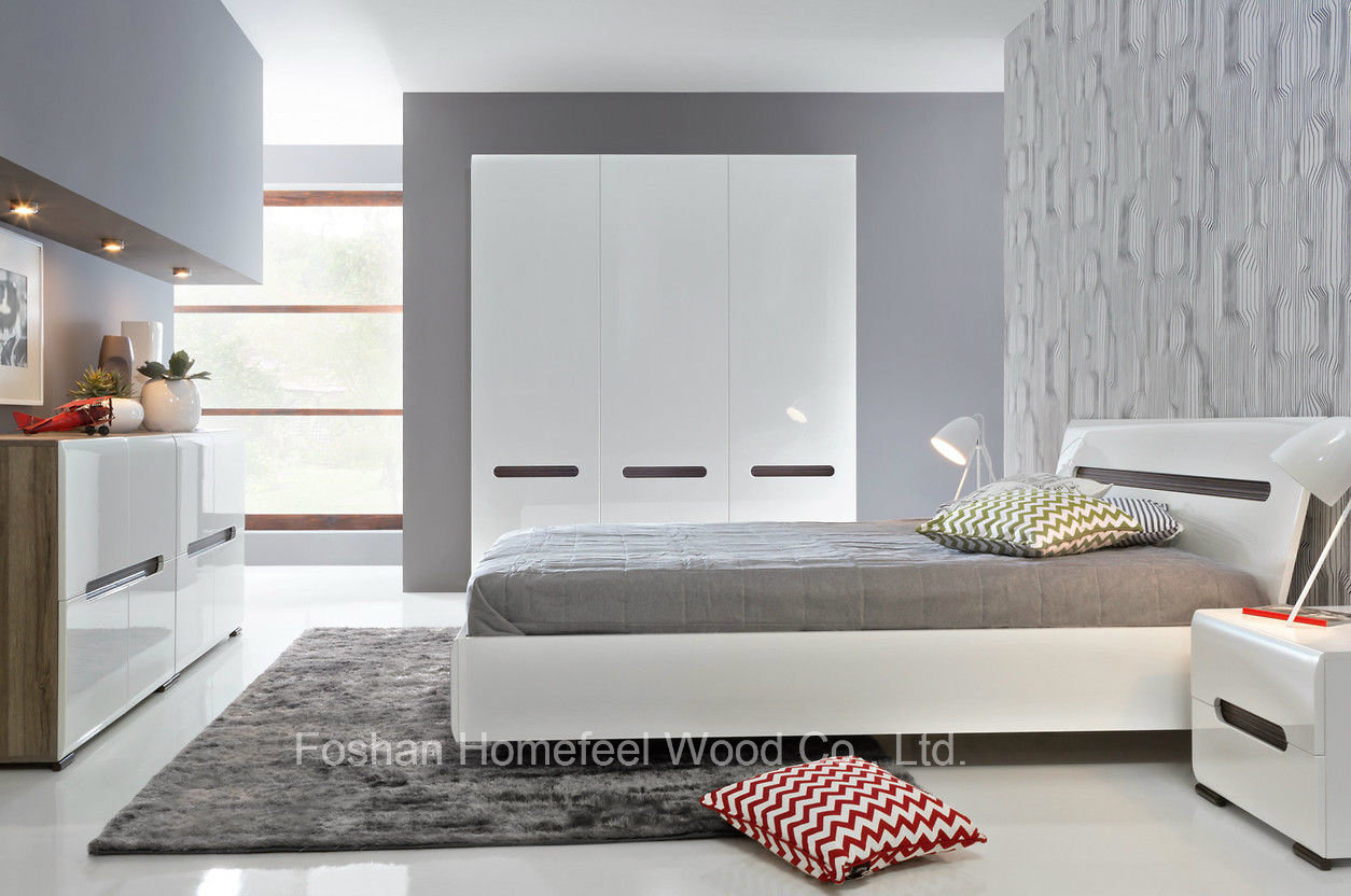 Hot Item New Design White High Gloss Bedroom Set Hf Ey066 intended for size 1254 X 832