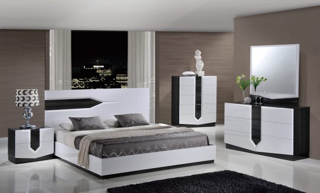 Hudson Zebra Grey White Glossy Bedroom Set Global Furniture intended for measurements 4256 X 2832