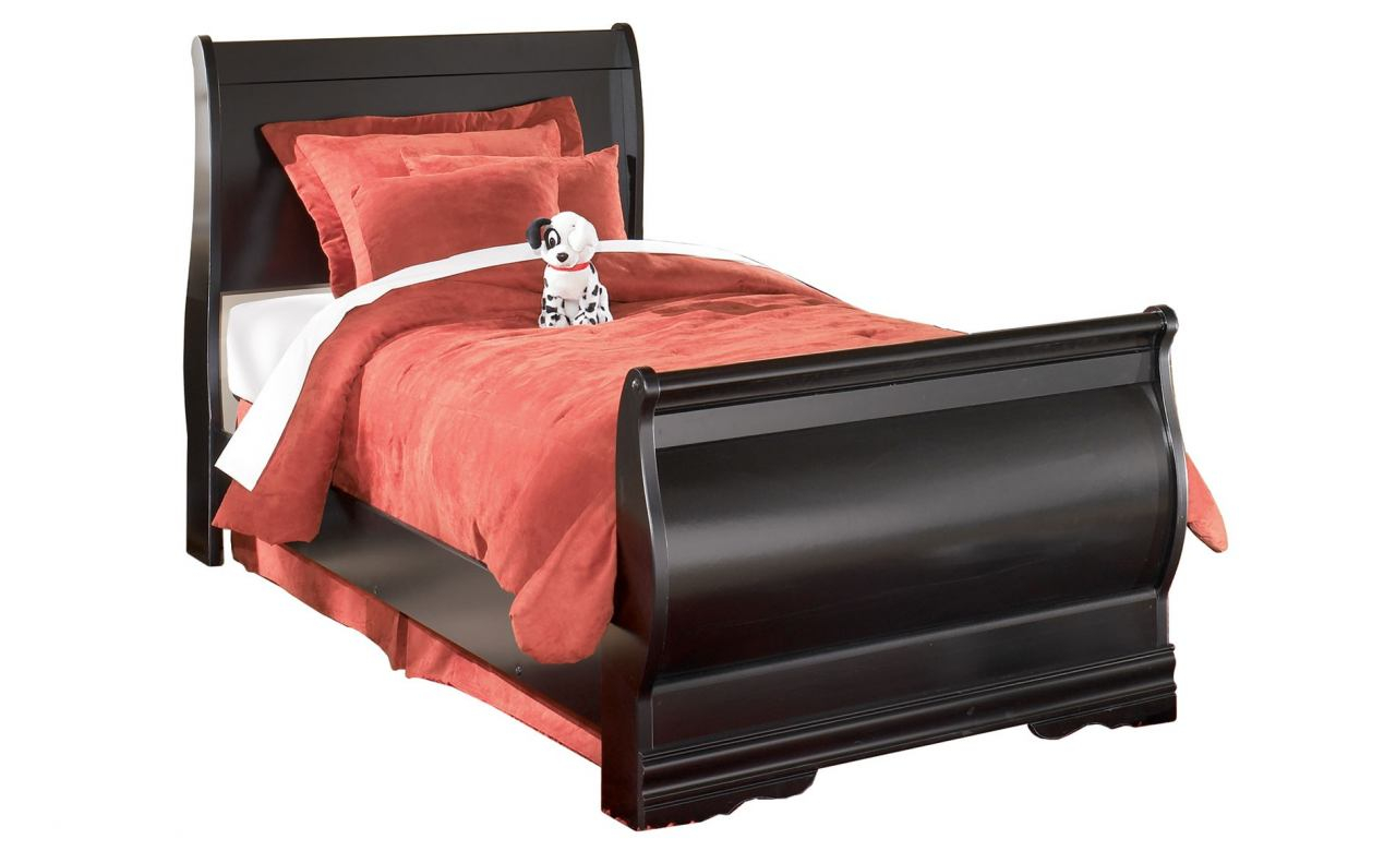 Huey Vineyard Twin Sleigh Bed In Black intended for proportions 1280 X 791