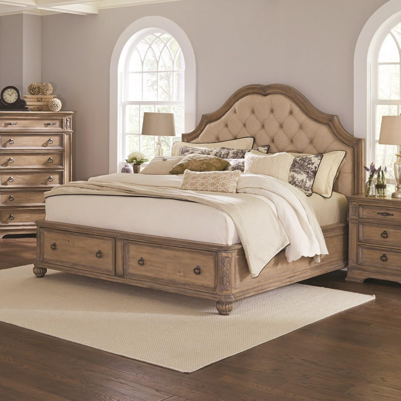 Ilana Queen Storage Bed With Upholstered Headboard Fine Furniture At Del Sol Furniture regarding dimensions 1618 X 1618