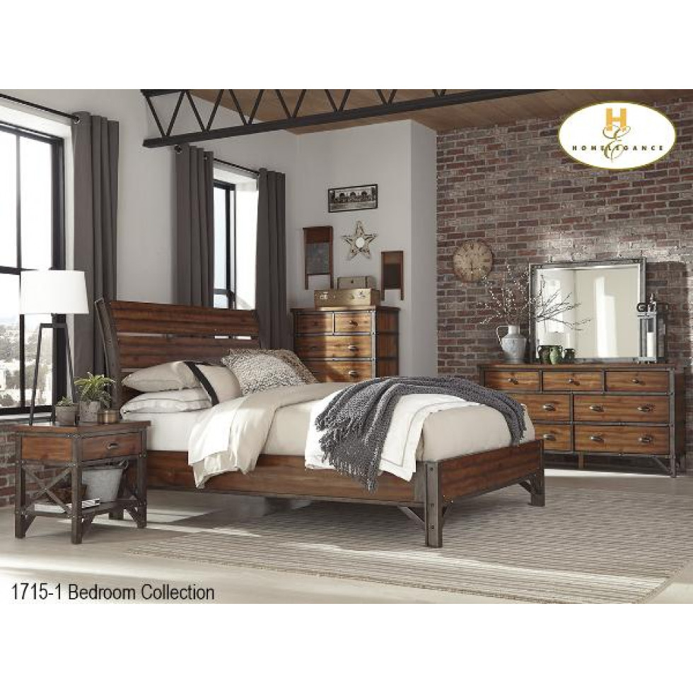 Industrial Queen 6pcs Bedroom Set Francis Campbell Meubles within sizing 980 X 980