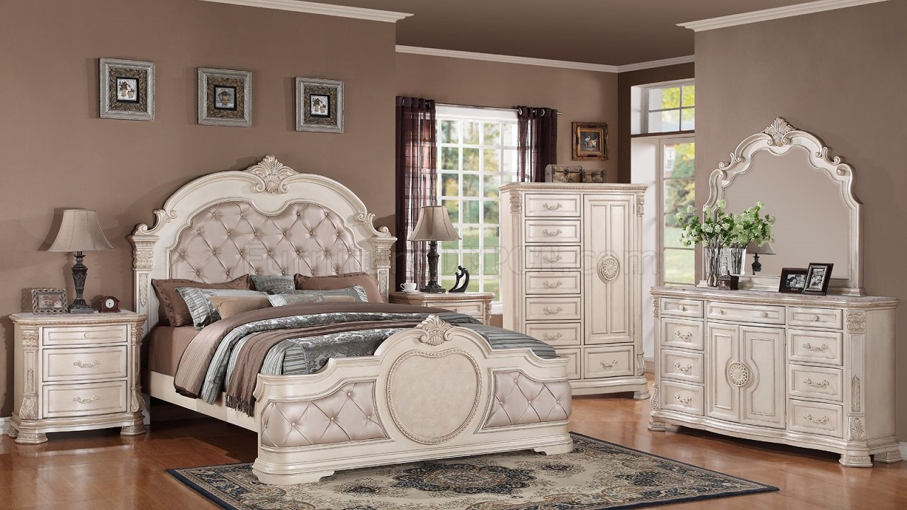 Infinity Traditional 5pc Bedroom Set In Antique White Woptions pertaining to measurements 1280 X 720