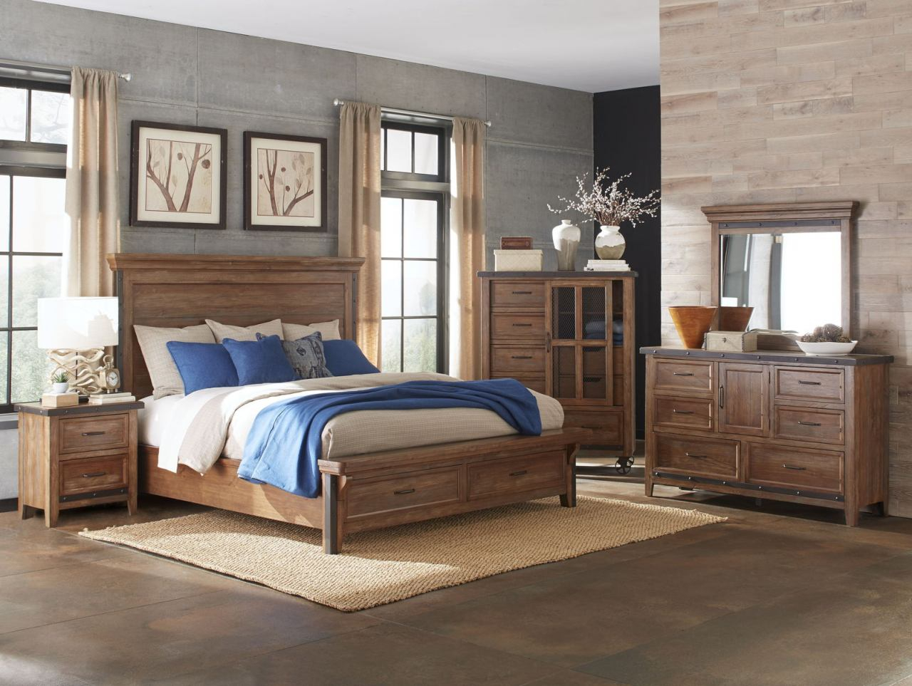 Intercon Furniture Taos 4 Piece Storage Bedroom Set In Canyon Brown for sizing 1280 X 963