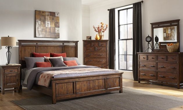 Intercon Furniture Wolf Creek 4 Piece Panel Bedroom Set In Vintage Acacia regarding dimensions 1200 X 927