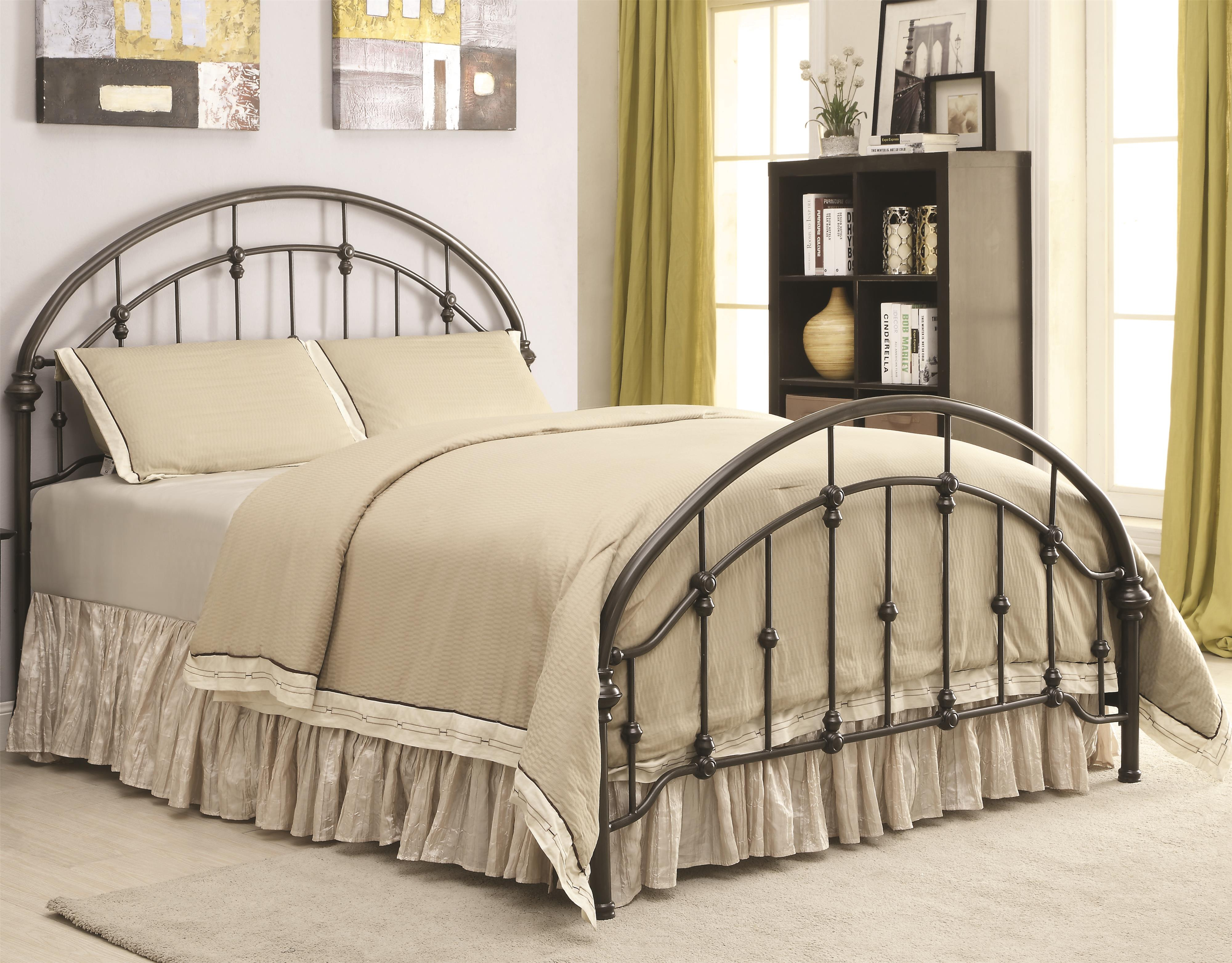 Iron Beds And Headboards Metal Curved Queen Bed Coaster At Value City Furniture with regard to sizing 4000 X 3125