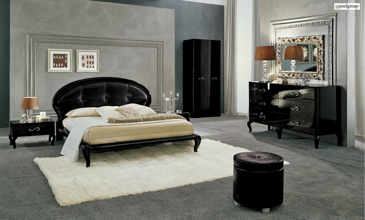 Italian King Size Bedroom Sets Magic Bedroom Set In Black Lacquer with regard to proportions 1280 X 772