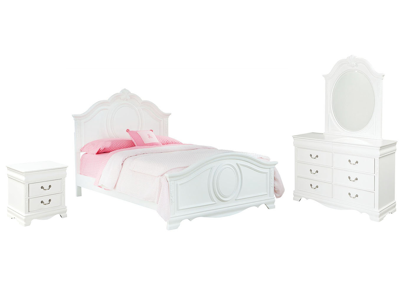 Ivan Smith Jessica White Full Bedroom Set intended for measurements 1366 X 968