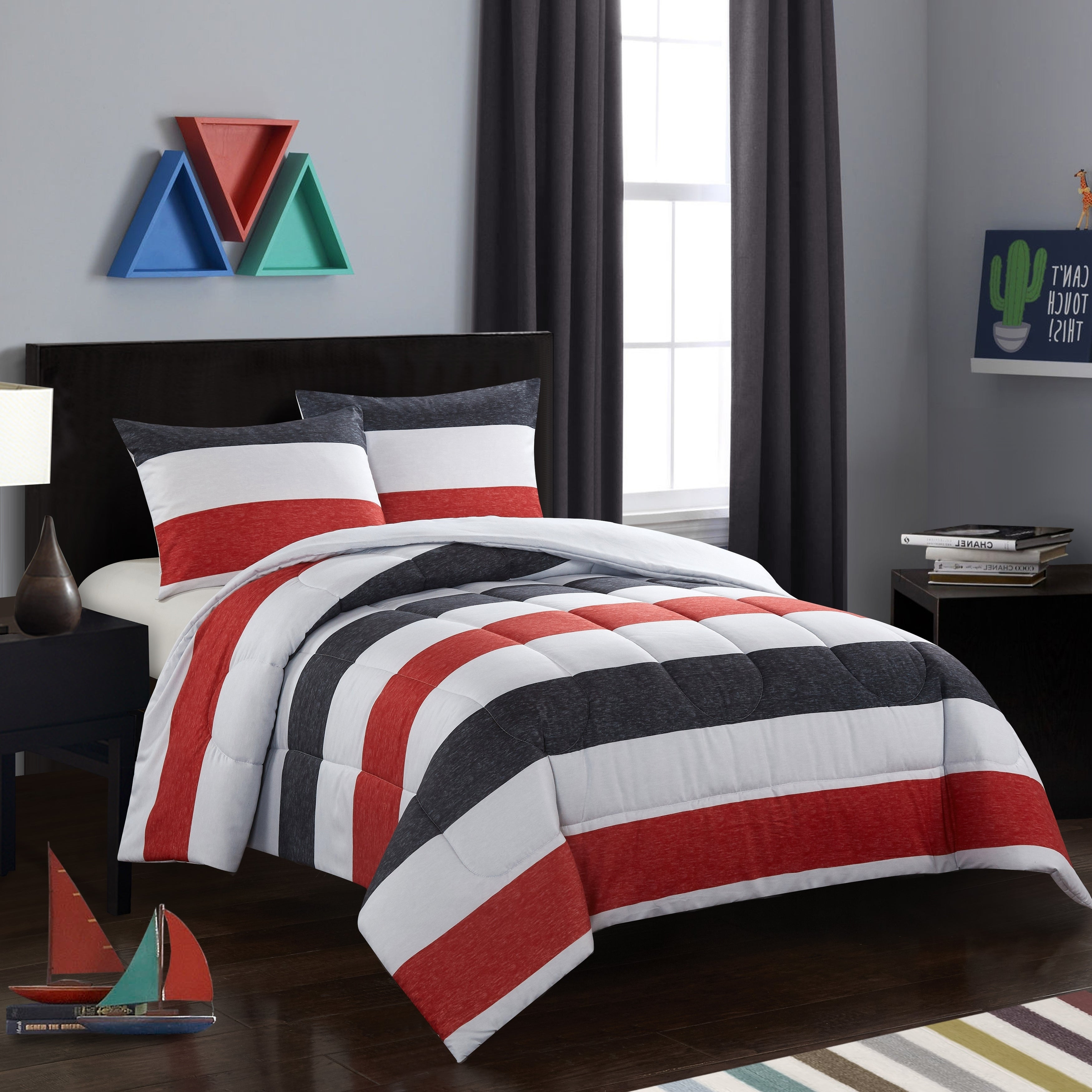 Jayden Black And Red Comforter Set in proportions 3500 X 3500