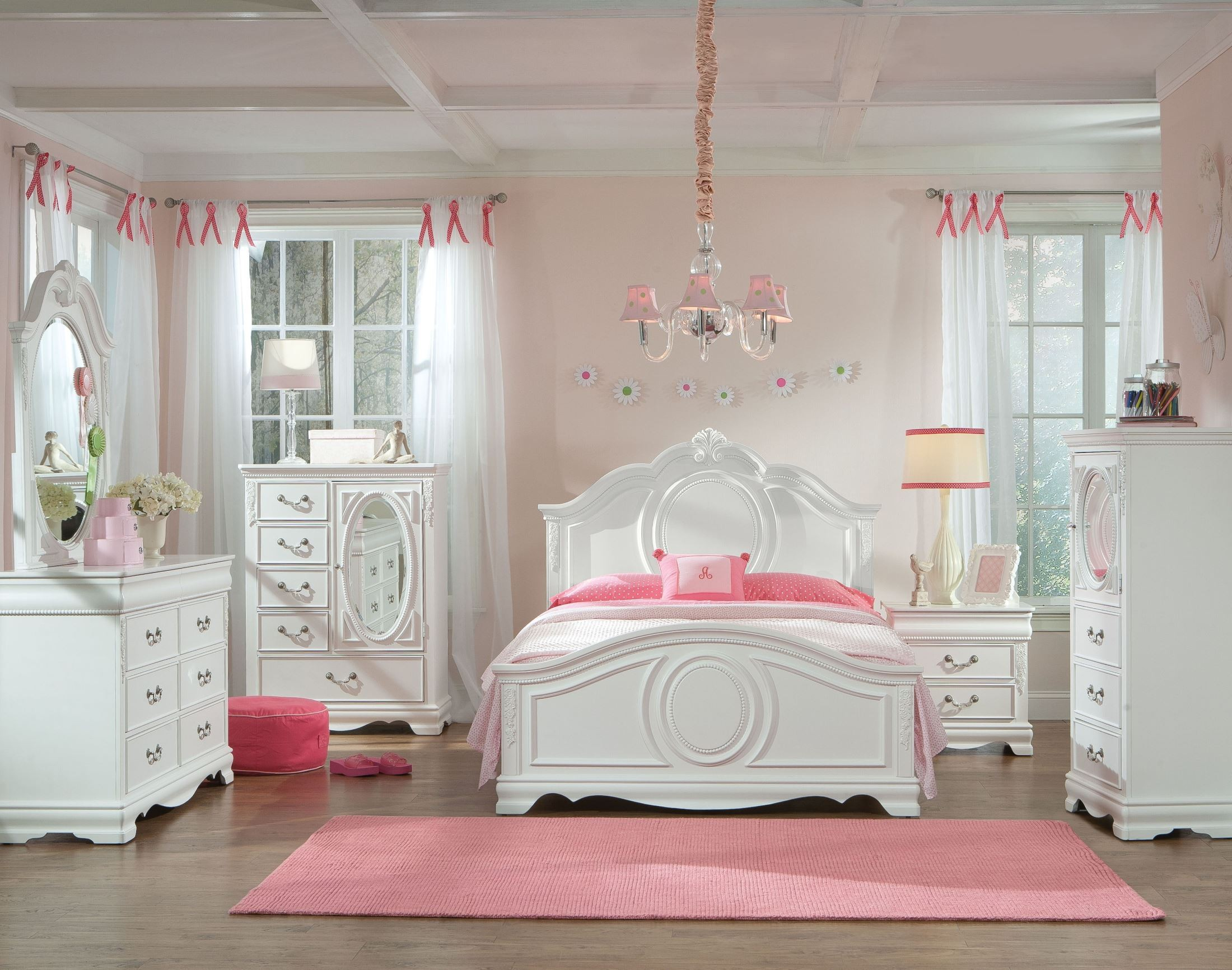 Jessica Clean White Youth Panel Bedroom Set for size 2200 X 1732