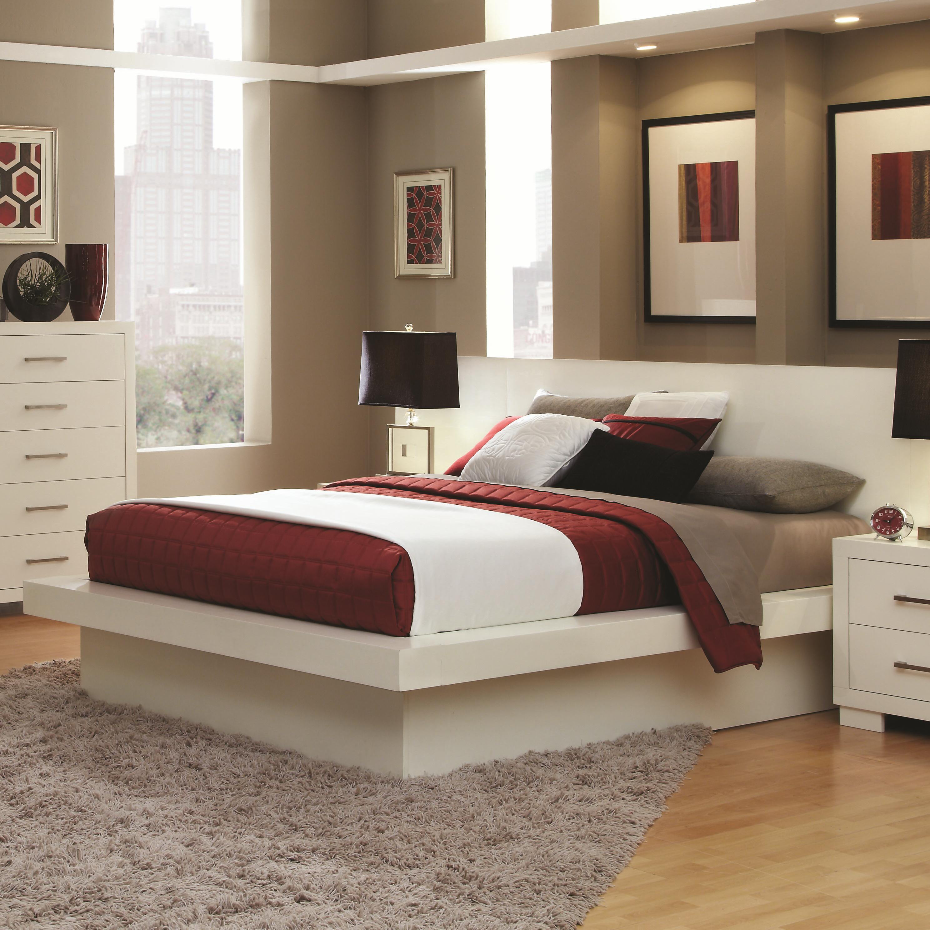 Jessica Queen Platform Bed With Rail Seating And Lights Coaster At Northeast Factory Direct for sizing 2976 X 2976