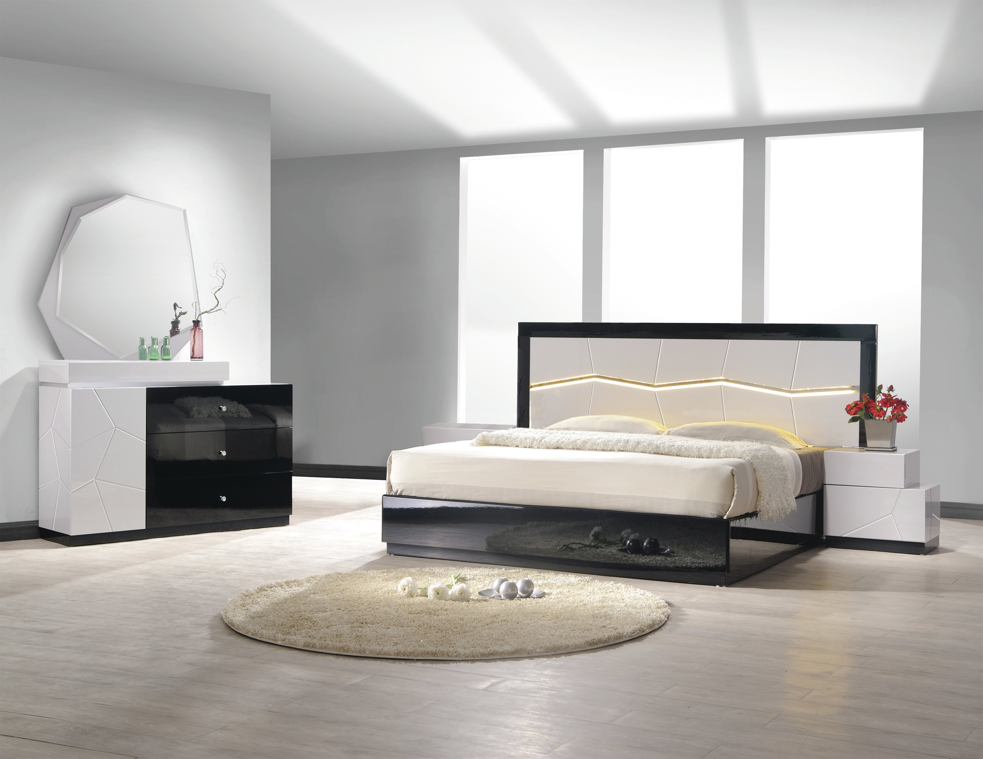 Jinn Platform 5 Piece Bedroom Set pertaining to size 3300 X 2550