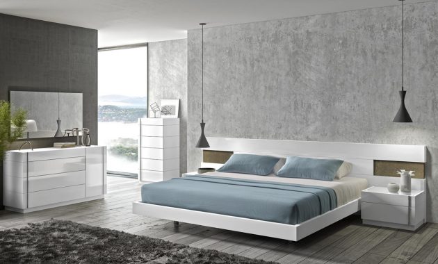 Jm Amora Platform Bedroom Set In White Lacquer with measurements 1280 X 768