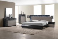 Jm Roma Platform Bedroom Set In Black And Grey Lacquer with regard to dimensions 1279 X 914