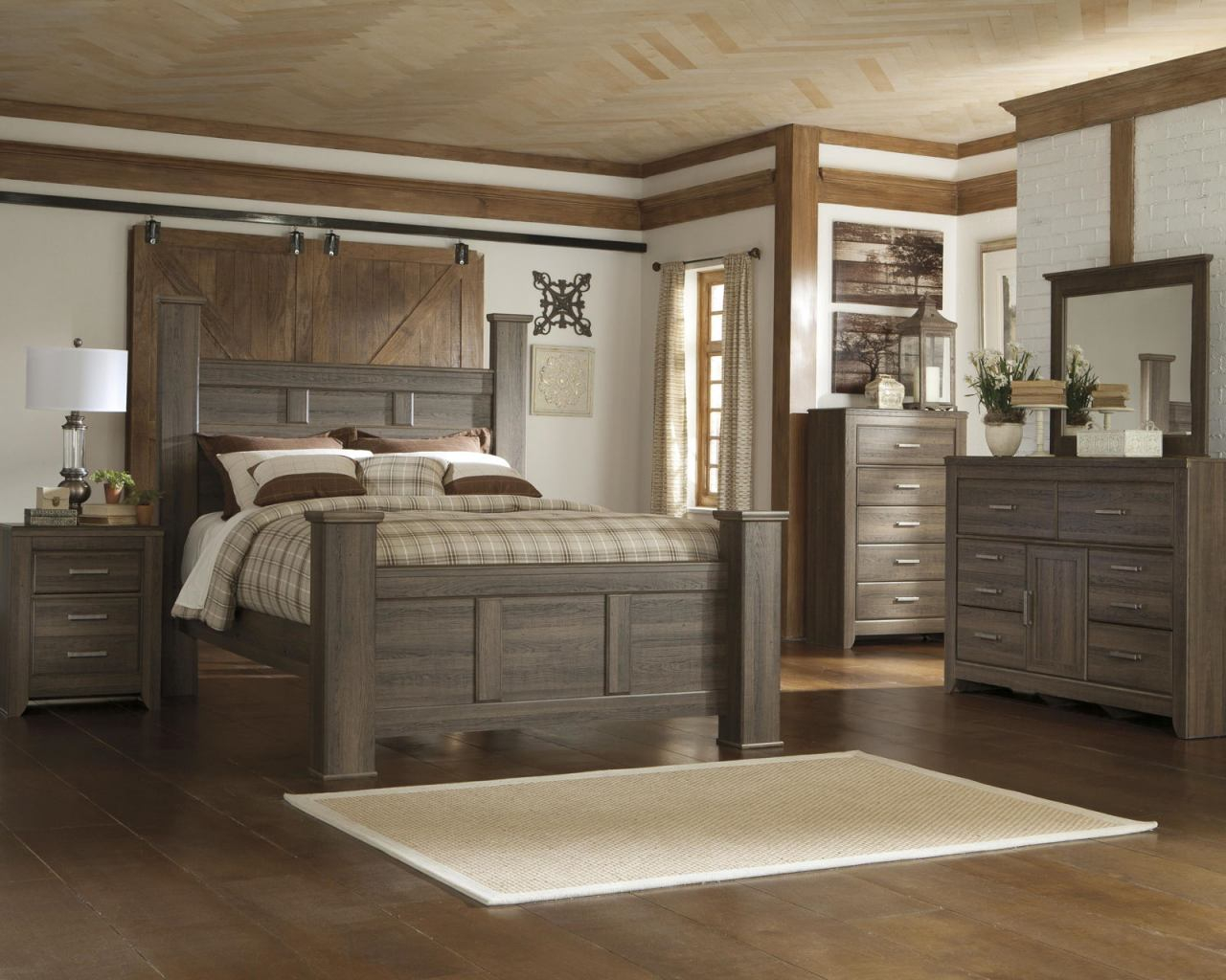 Juararo 4pc Poster Bedroom Set In Dark Brown inside size 1280 X 1024