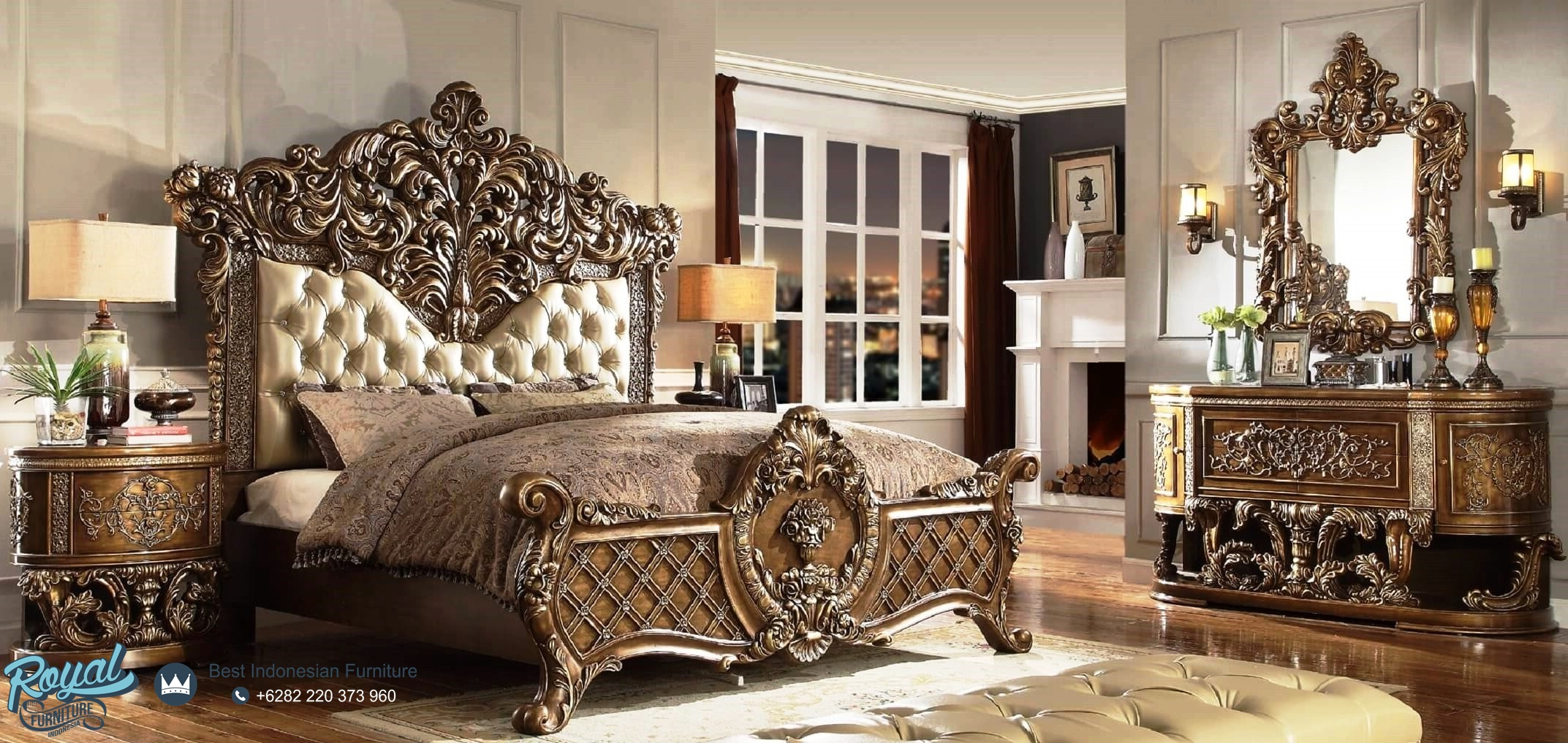 Kamar Tidur Mewah Set Classic Marbella Bedroom Royal Furniture inside sizing 2145 X 1017