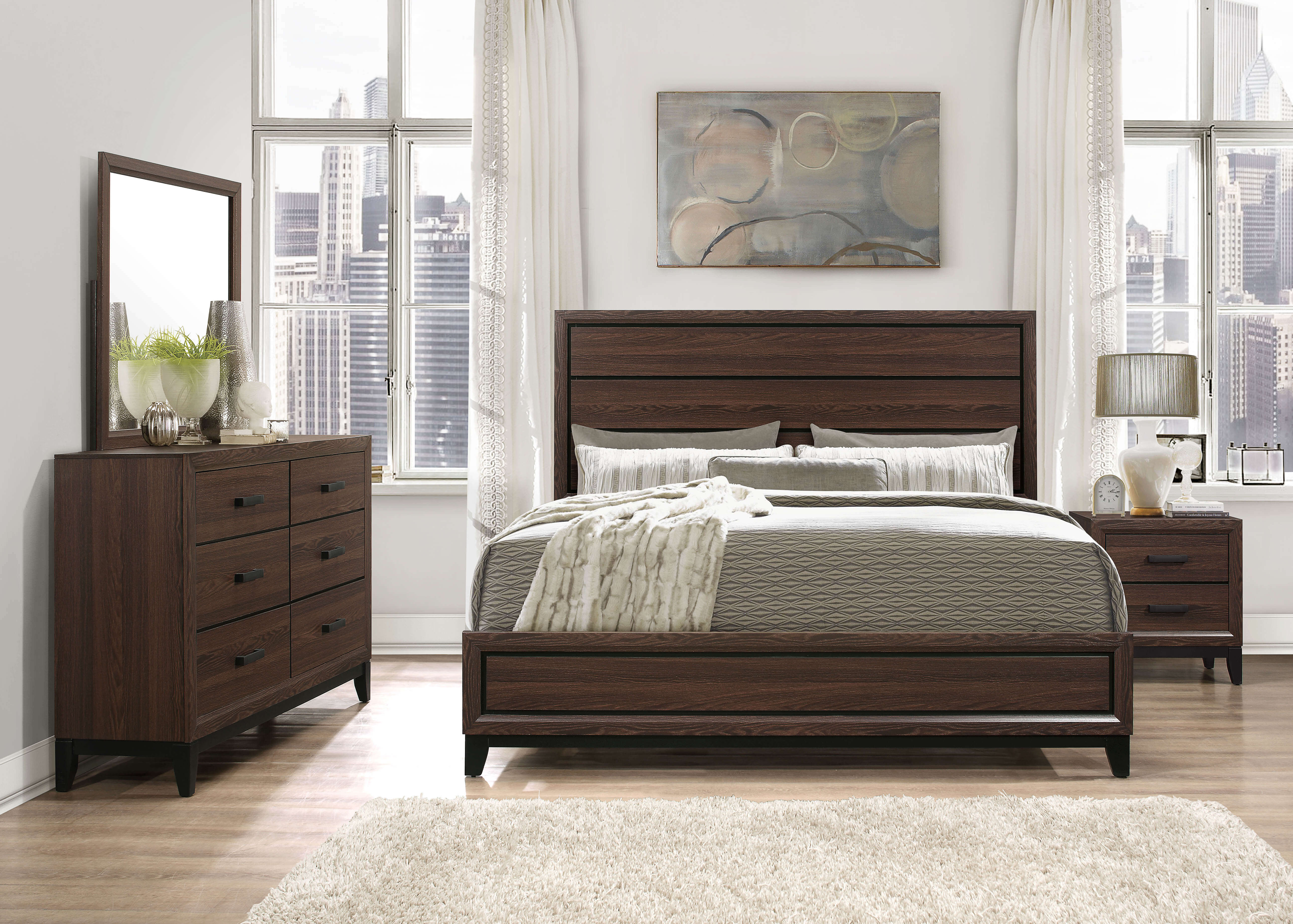 Kate Beech Wood Chocolate Bedroom Set Discontinued with dimensions 5189 X 3709