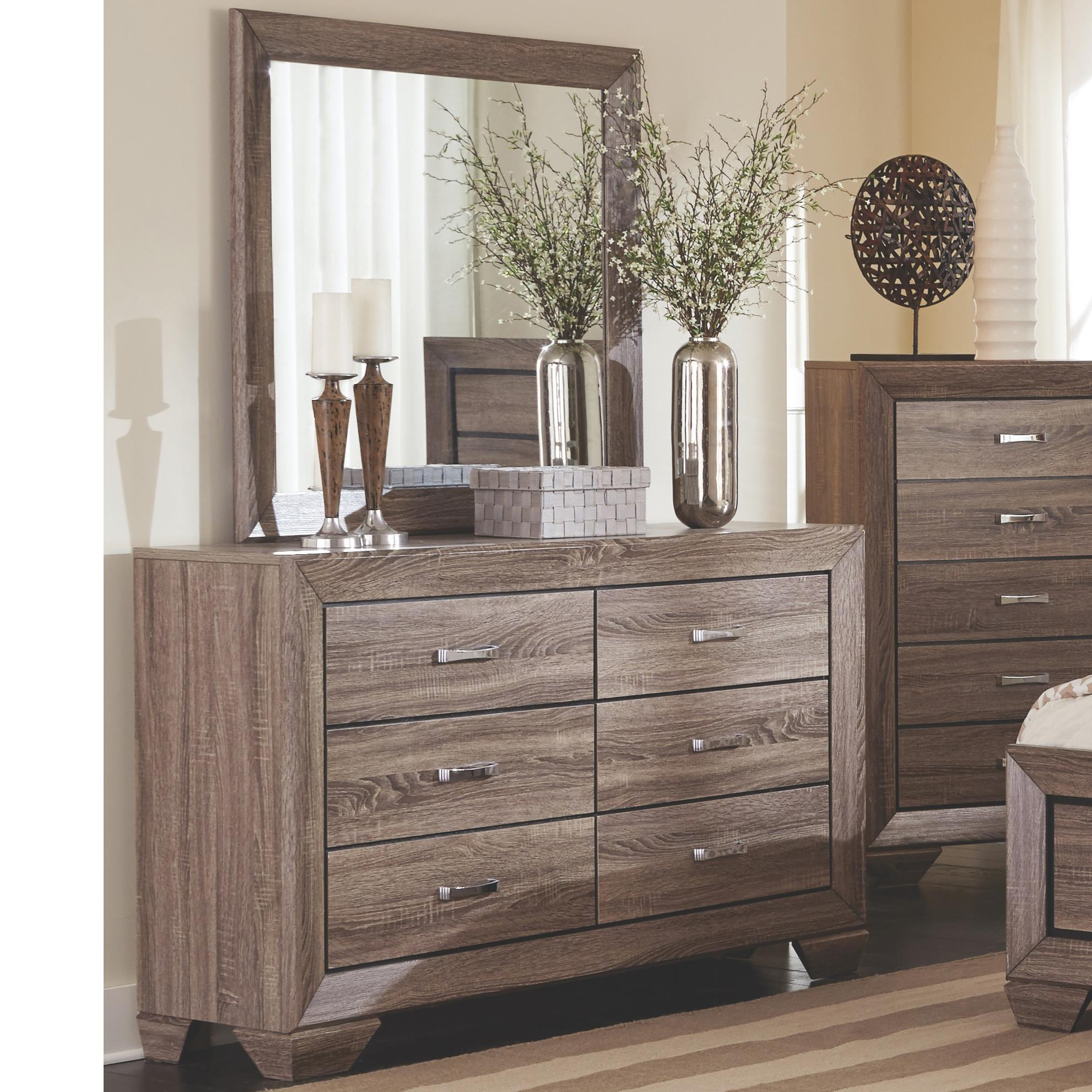 Kauffman Dresser With 6 Drawers And Mirror Set Coaster At Value City Furniture within sizing 1982 X 1982