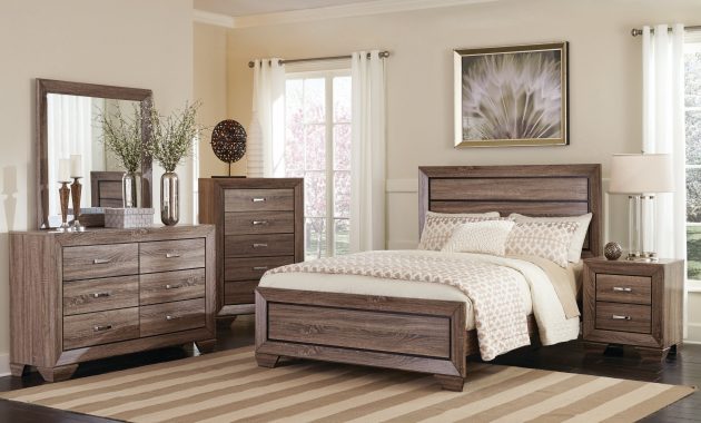 Kauffman Transitional Washed Taupe 4 Piece Bedroom Set inside proportions 3500 X 3500