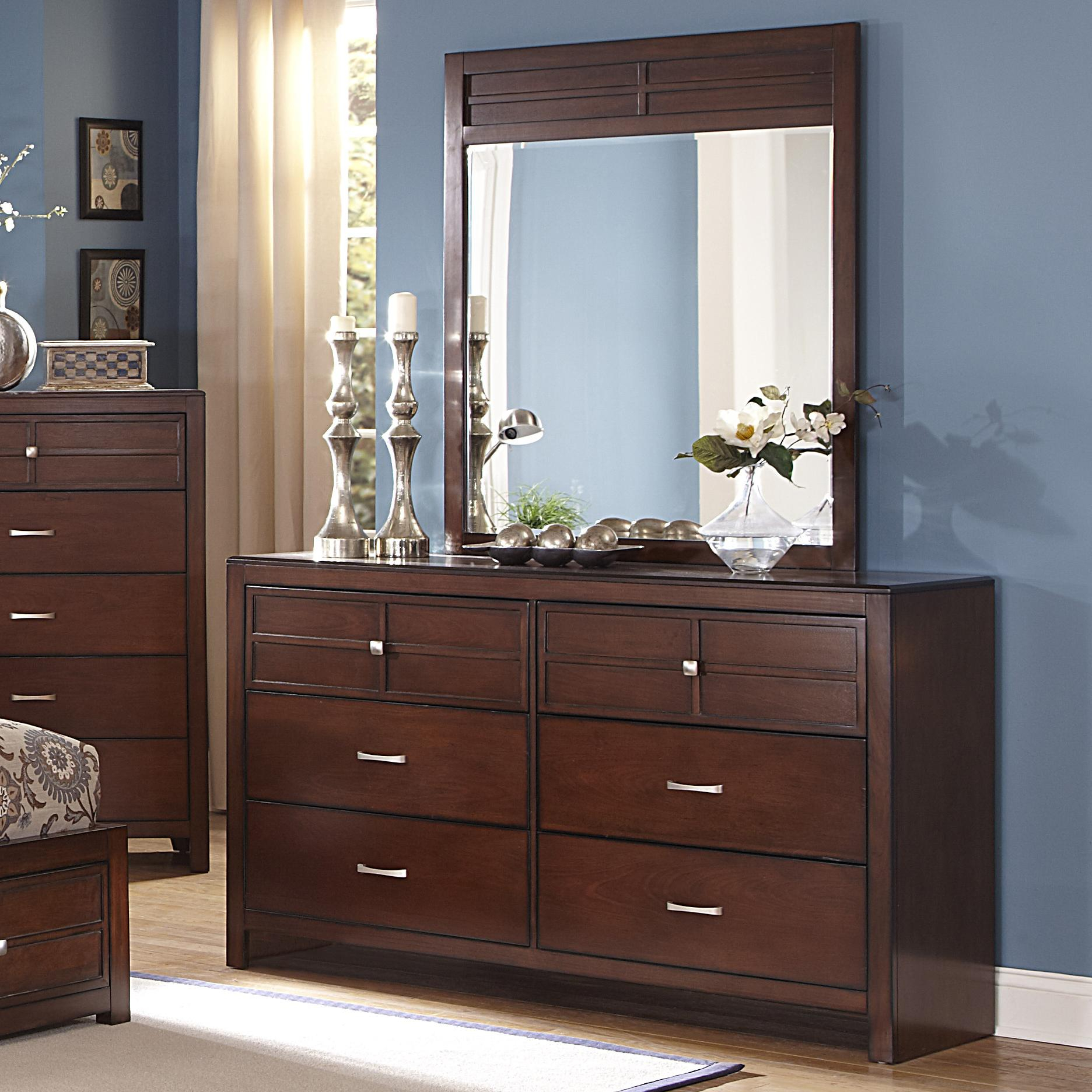 Kensington 6 Drawer Dresser And Vertical Mirror Set New Classic At Royal Furniture with measurements 1872 X 1872
