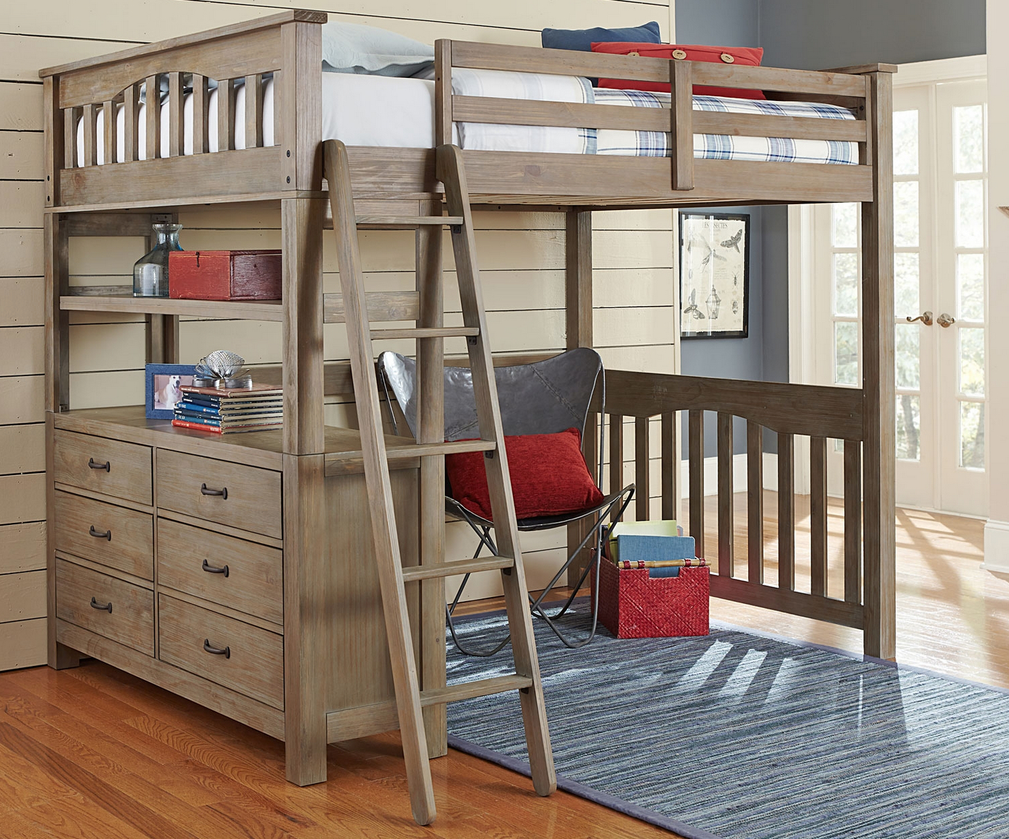 Kenwood Full Size Loft In Driftwood Kids Furniture In Los Angeles throughout dimensions 1458 X 1213