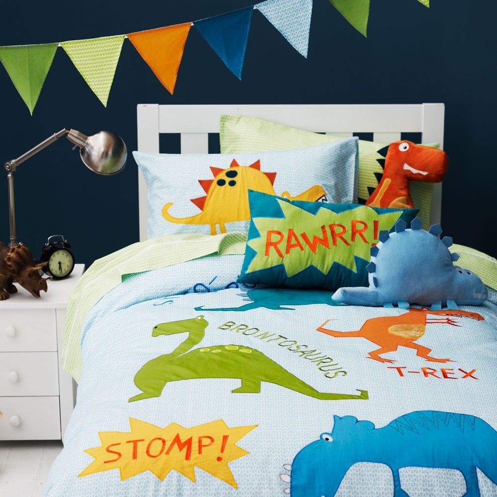 Kids Dinosaurs Duvet Cover Set In 2019 Harrisons Toddler Room inside size 1000 X 1000