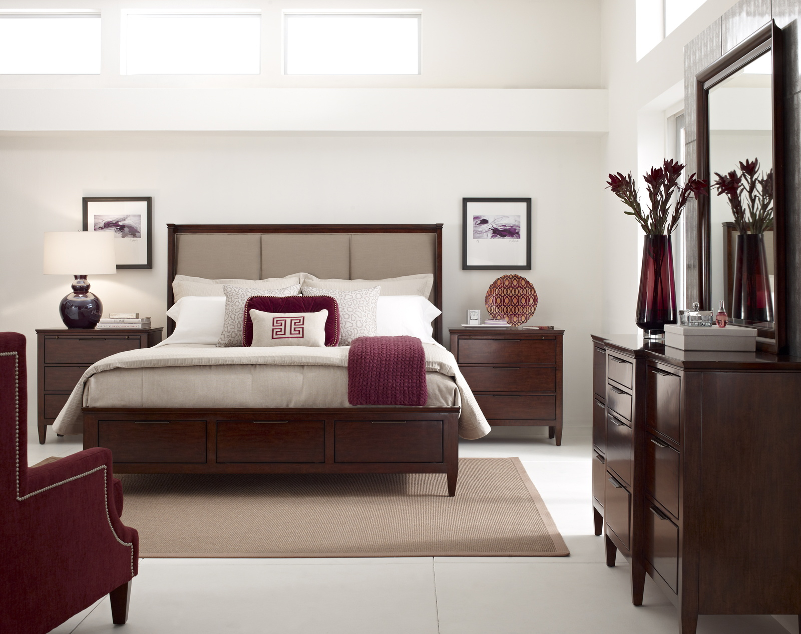 Kincaid Elise Solid Wood Spectrum Storage Bedroom Set In Amaretto with regard to measurements 1600 X 1267