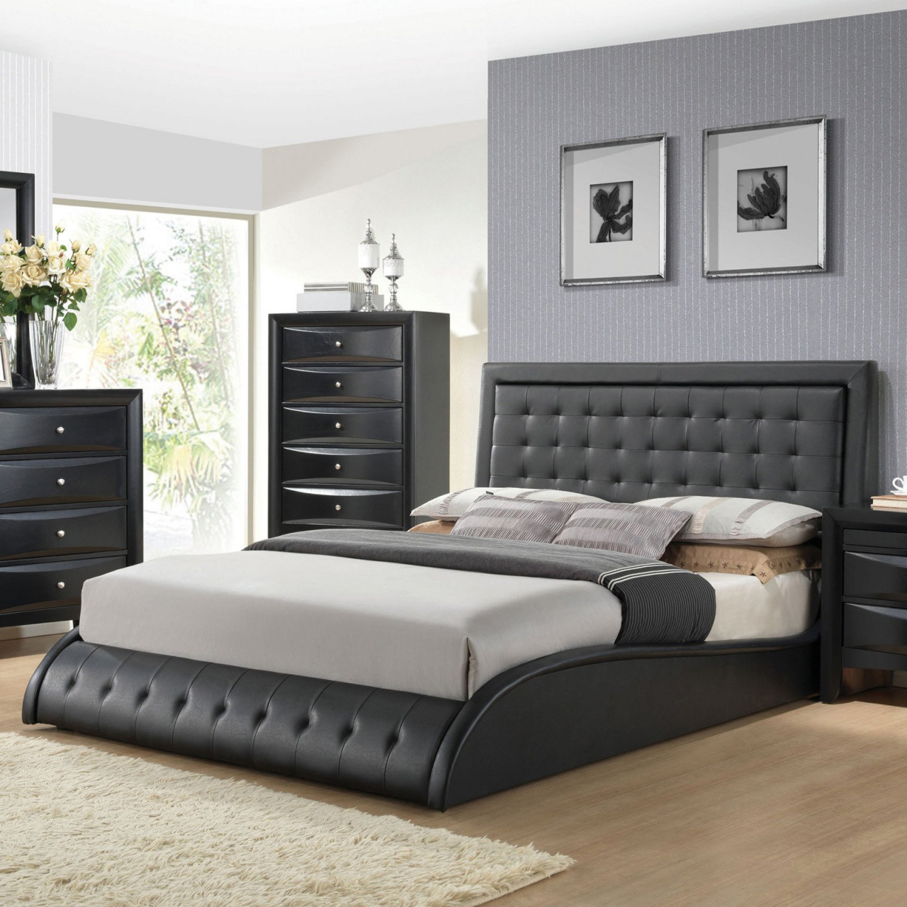 King Bedroom Sets Leather Headboard Acme Furniture Tirrel pertaining to sizing 1280 X 1280