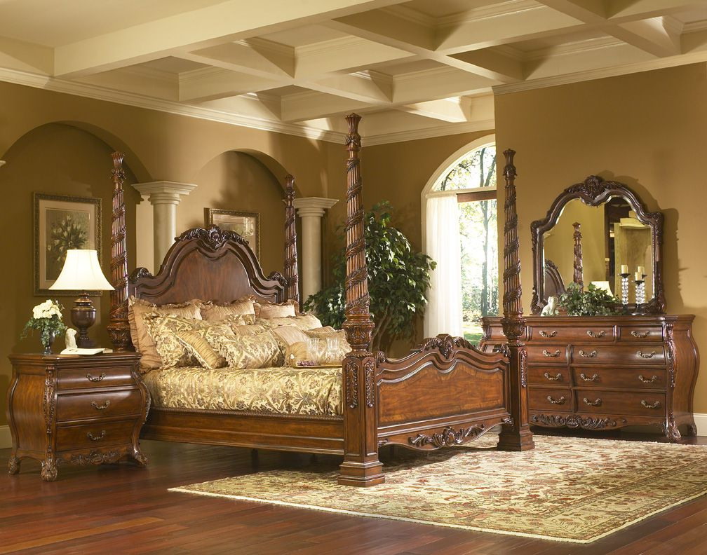 King Charles Bedroom Furniture Set Collection With Poster Bed King inside sizing 1008 X 792