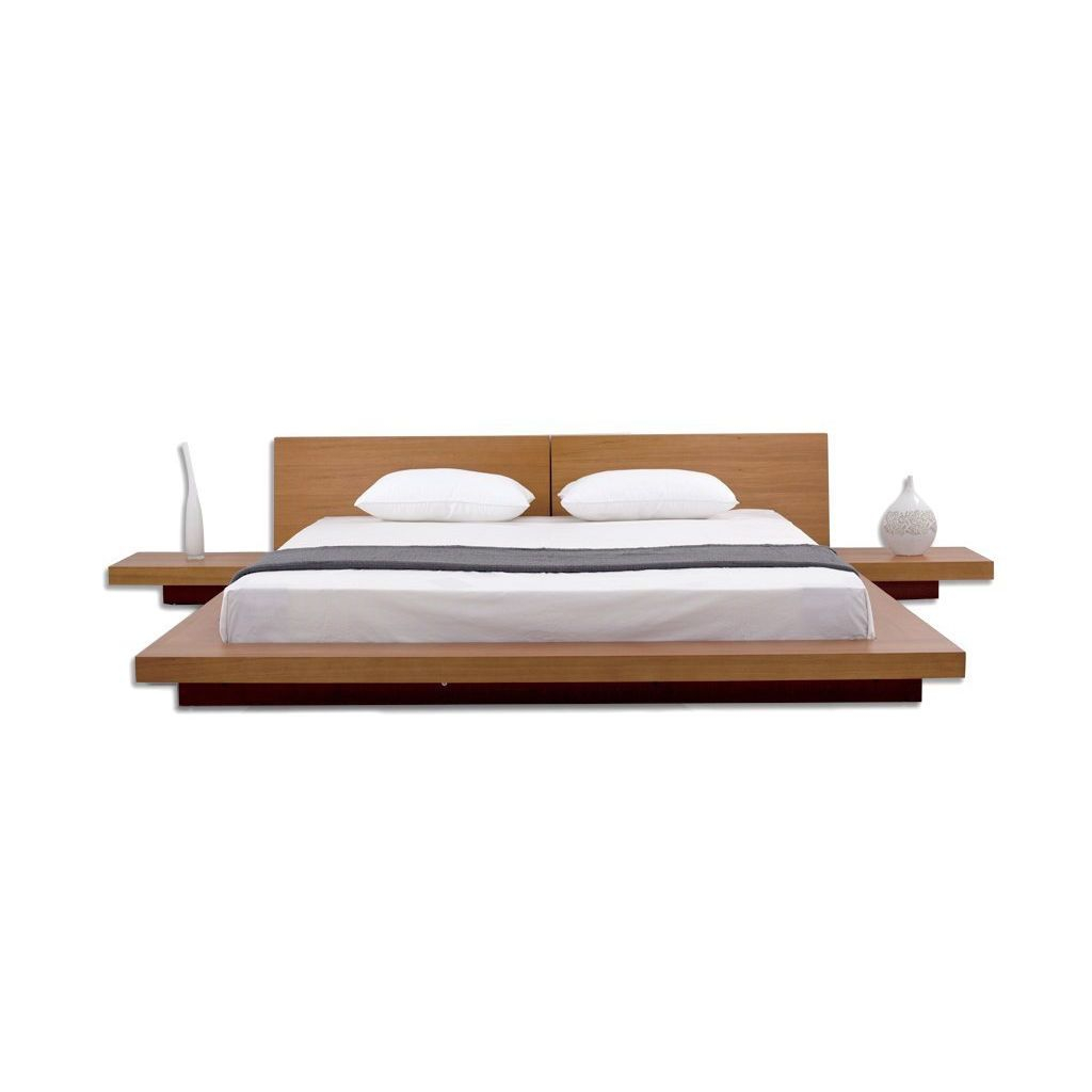 King Modern Japanese Style Platform Bed Headboard2 Nightstands inside proportions 1024 X 1024