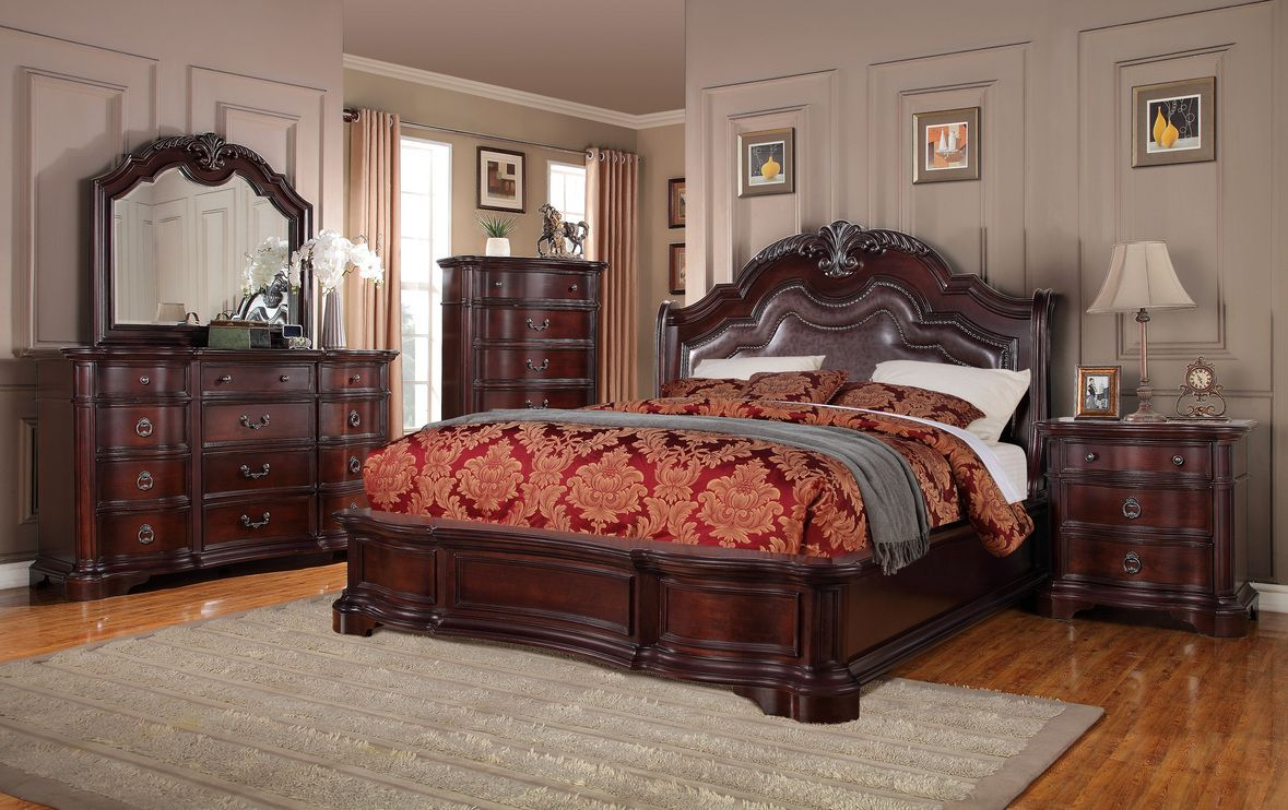 King Size Bedroom Sets King Size 5pc Carson 1394 Bedroom Set throughout size 1179 X 742