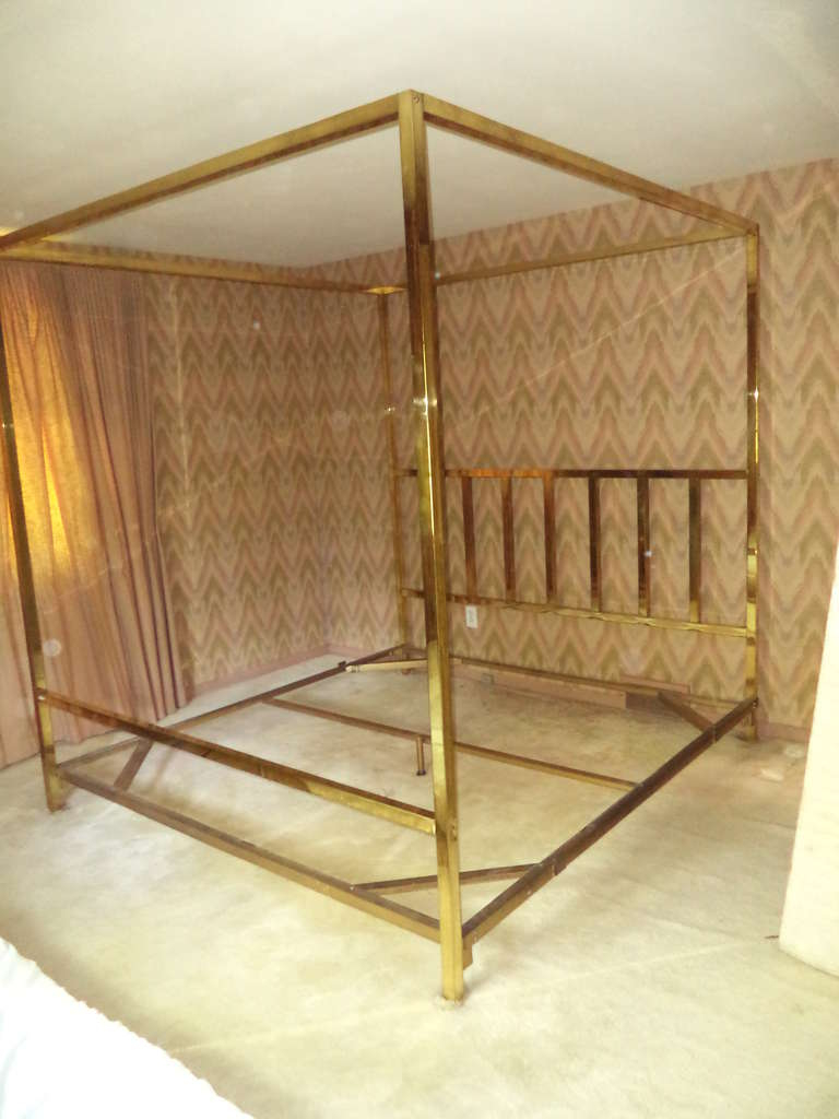 King Size Brass Four Poster Canopy Bed Pace pertaining to dimensions 768 X 1024