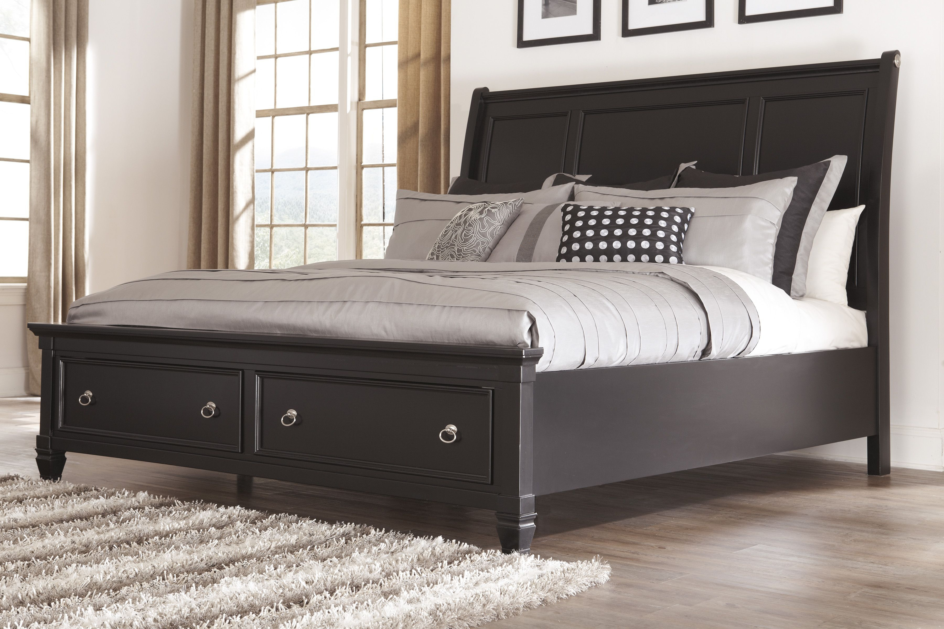 Kingcal King Sleigh Bed Furniture King Storage Bed Sleigh Beds throughout proportions 3600 X 2400