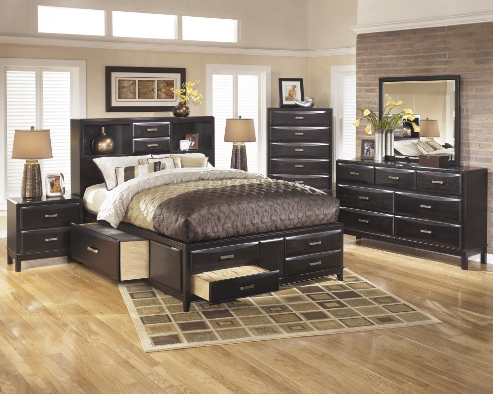 Kira 5 Pc Bedroom Queen Storage Bed 2 Nightstands for size 1000 X 800