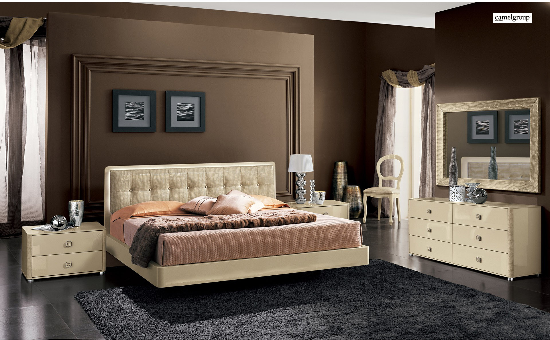 La Star Ivory Bedroom Furniture Set Comp 3 Italy Italmoda for size 1920 X 1188