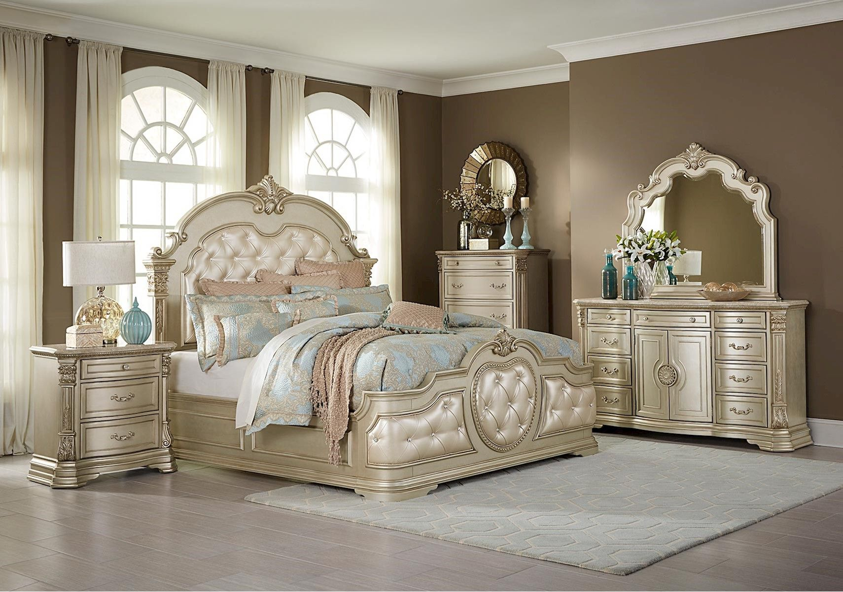 Lacks Monteria 4 Pc Queen Bedroom Set Glamorous Living White regarding sizing 1710 X 1202