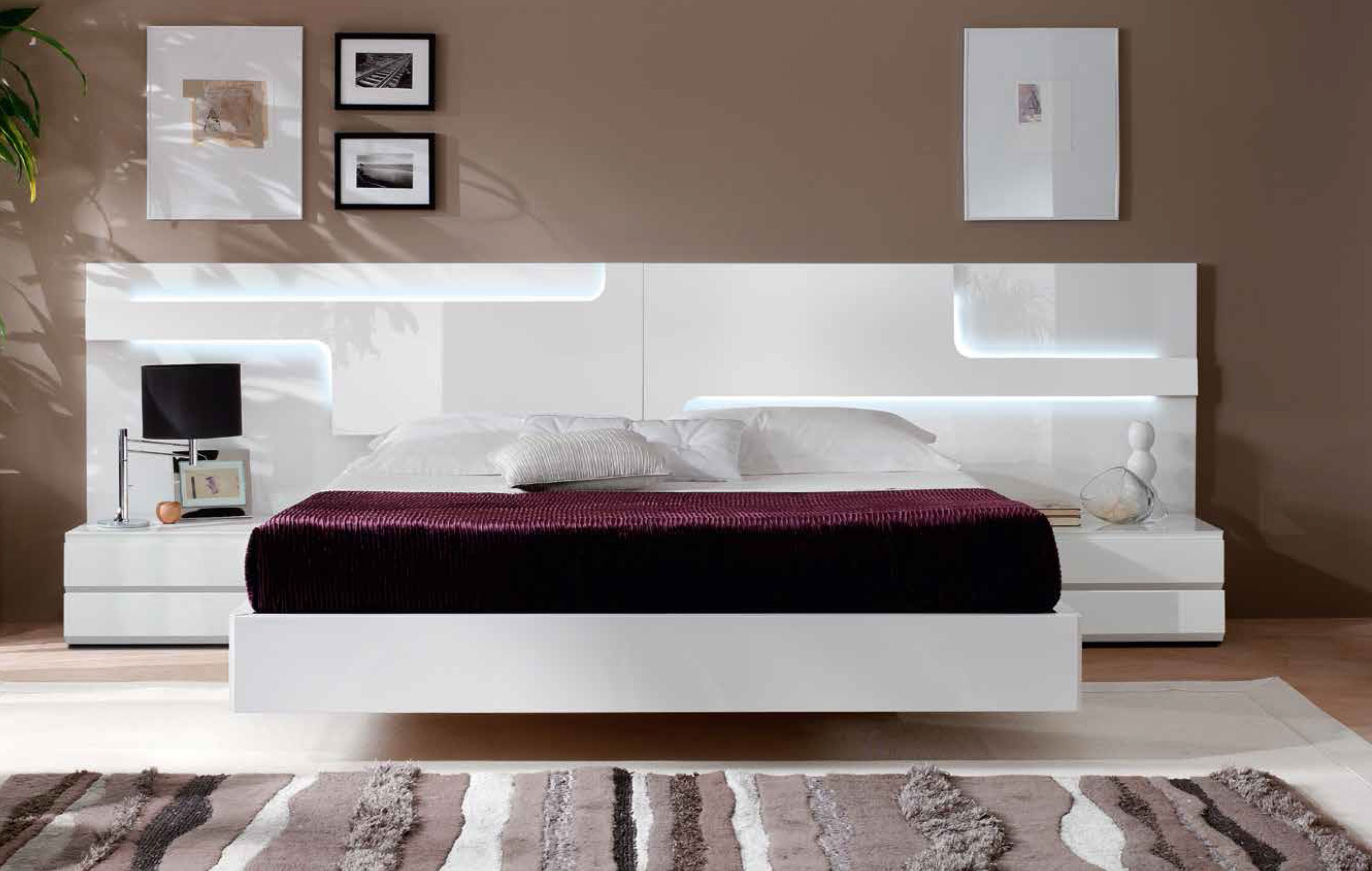 Lacquered Made In Spain Wood Platform And Headboard Bed With Extra Storage inside measurements 2660 X 1689