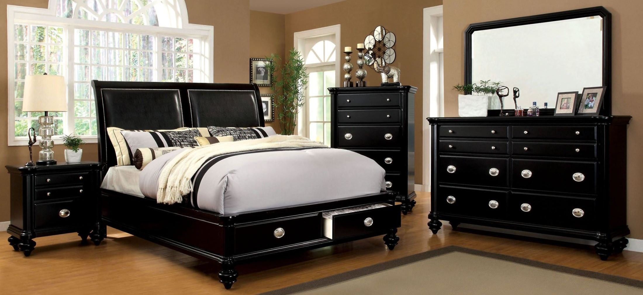 Laguna Hills Black Storage Platform Bedroom Set intended for proportions 2200 X 1009