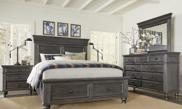 Lake Town Gray 5 Pc Queen Panel Bedroom With Storage In 2019 My regarding proportions 5000 X 3495