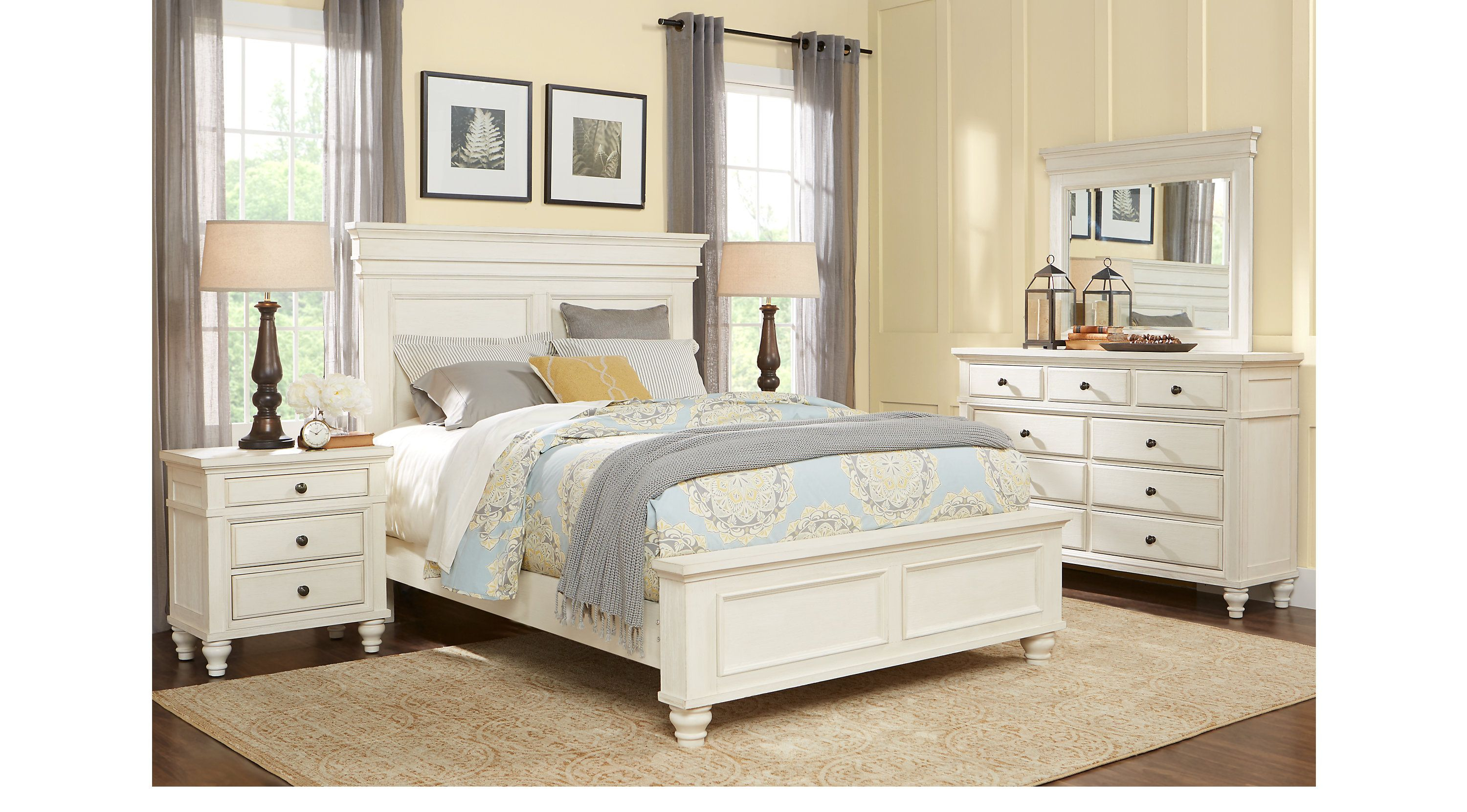 Lake Town Off White 5 Pc King Panel Bedroom In 2019 New House for size 3000 X 1663