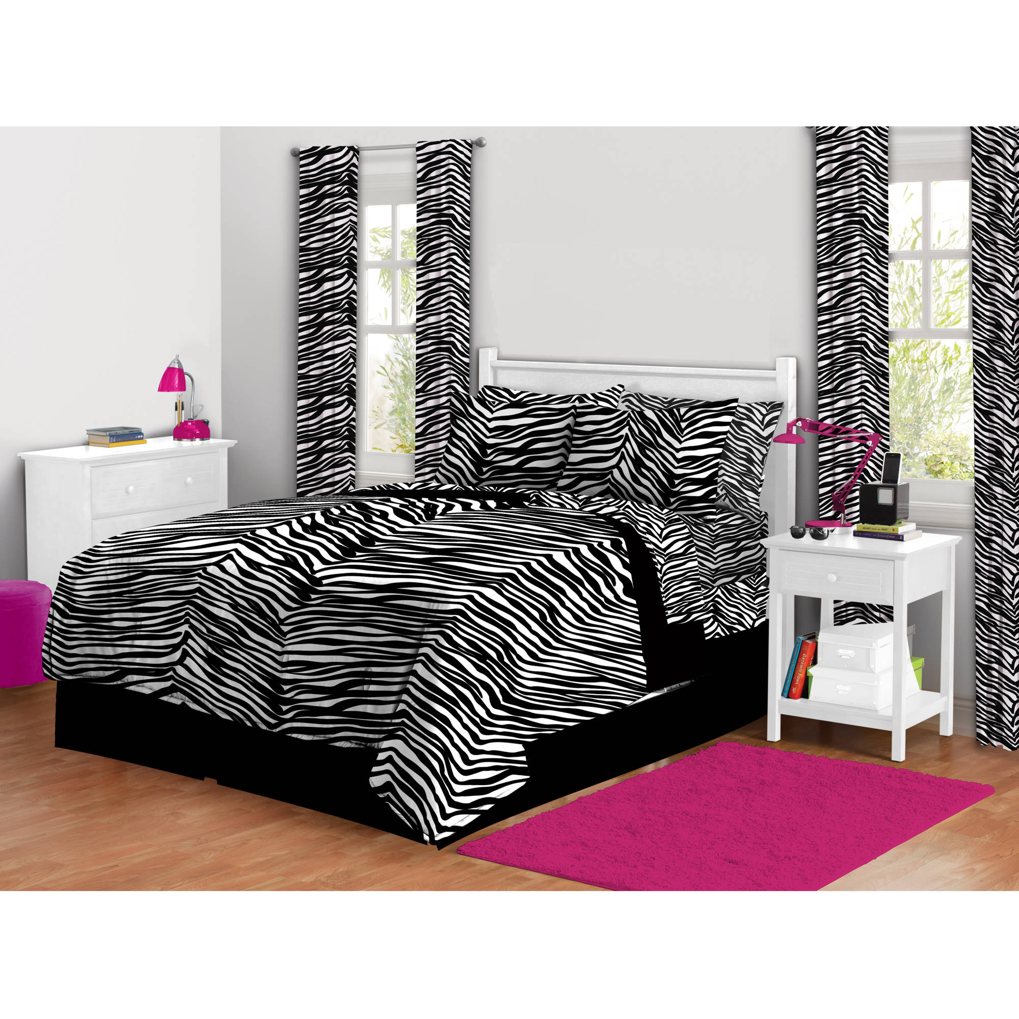 Latitude Zebra Print Complete Bed In A Bag Bedding Set regarding proportions 2000 X 2000