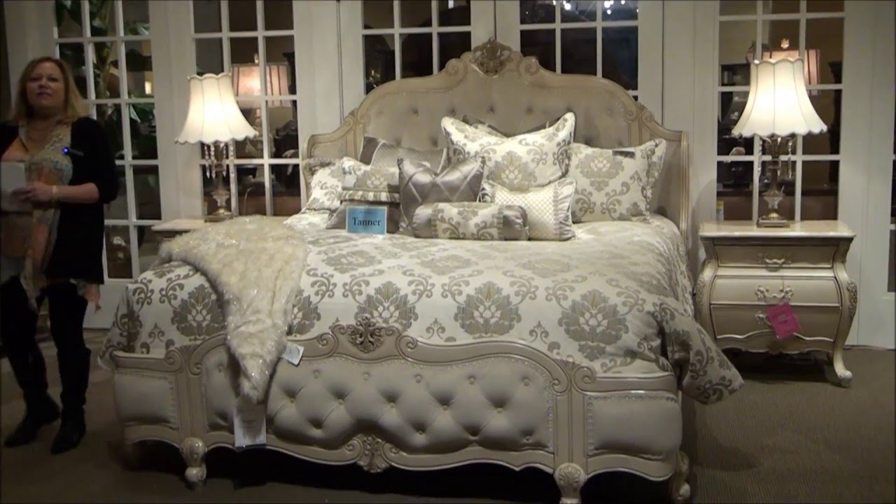 Lavelle Blanc Wing Mansion Bedroom Set Michael Amini Aico Home Gallery Stores throughout sizing 1280 X 720