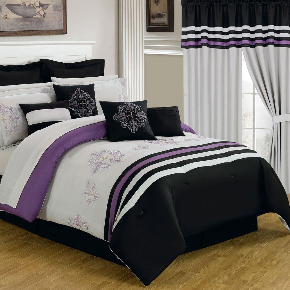 Lavish Home Rachel Black 25 Piece King Comforter Set 66 00009 24pc K pertaining to measurements 1000 X 1000