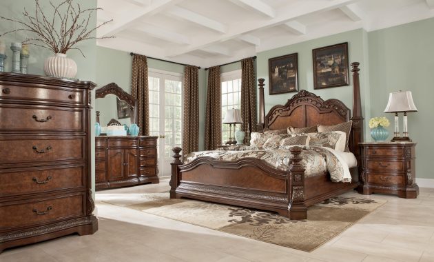 Ledelle Poster Bedroom Set With Tall Headboard Posts In Brown In intended for proportions 3600 X 2400