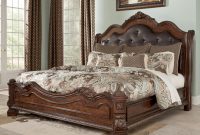 Ledelle Queen Sleigh Headboard Bed With Upholstered Faux Leather In with measurements 2652 X 2400