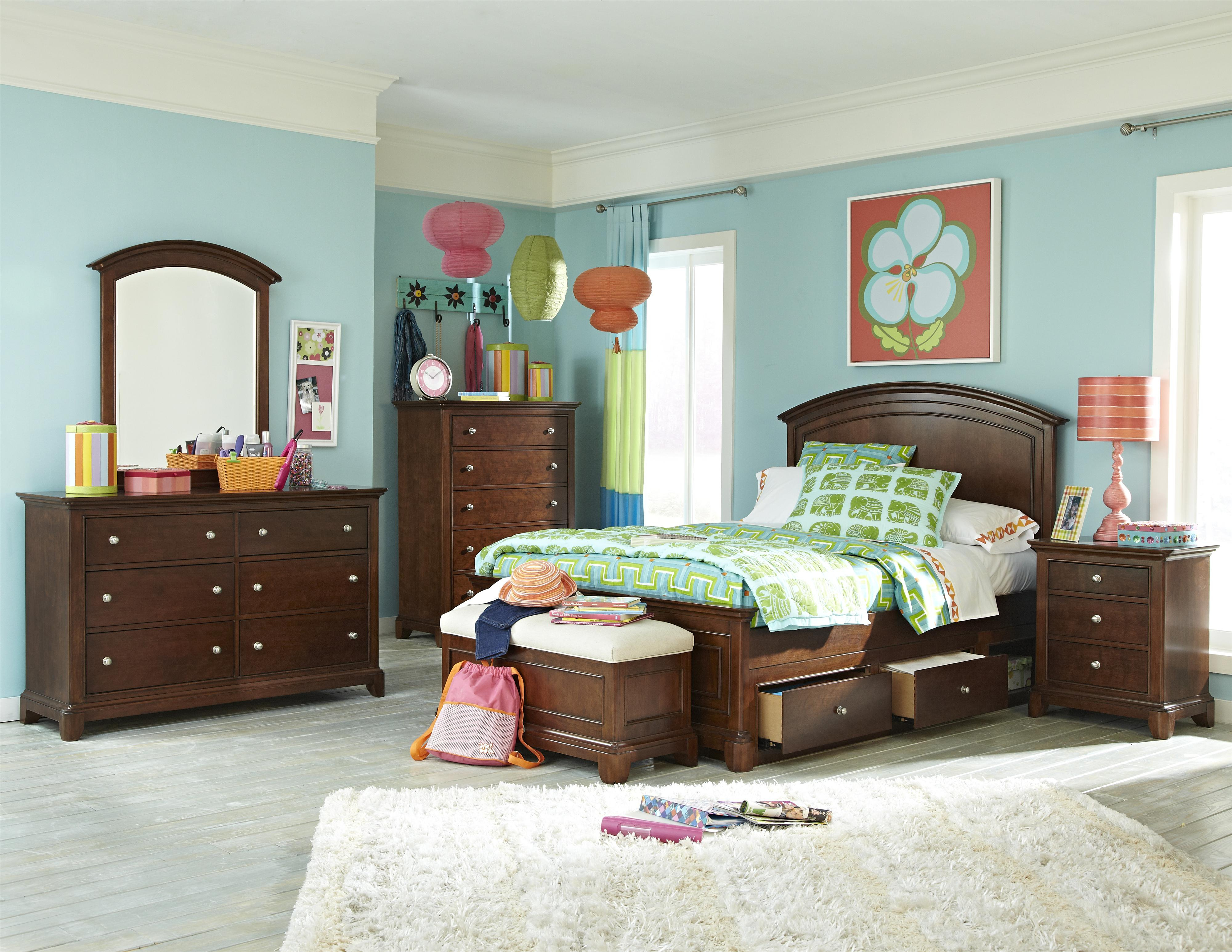 Legacy Classic Kids Impressions Panel Bedroom Set With Underbed Storage In Cherry with measurements 4000 X 3091