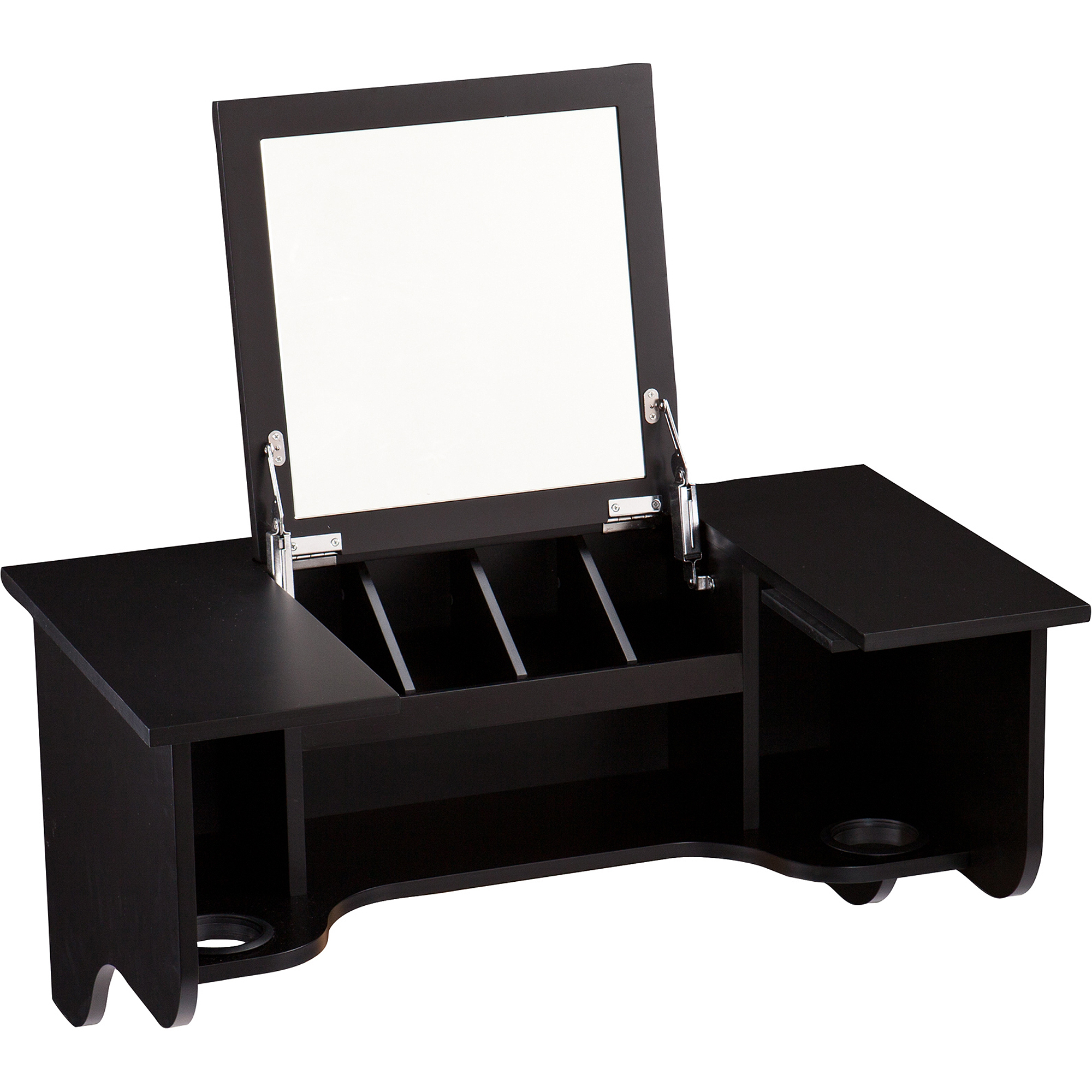 Leigha Bedroom Wall Mount Ledge With Vanity Mirror Black with regard to measurements 2000 X 2000