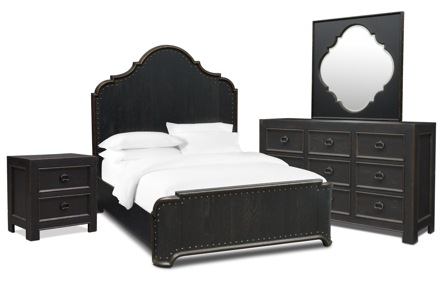 Lennon 6 Piece Bedroom Set With Nightstand Dresser And Mirror inside size 1500 X 944